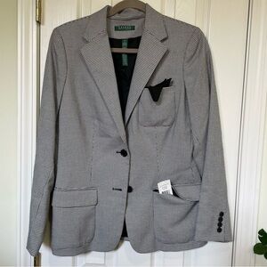 Lauren Ralph Lauren Houndstooth black and white Blazer 10